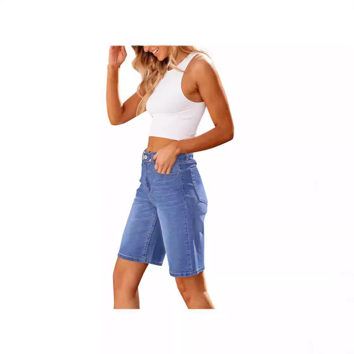 Damen Denim-Shorts mit lässigem Schnitt und lässigen Details Drune