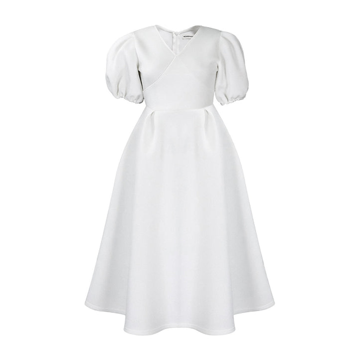 Damen Maxikleid mit Puffärmeln und eleganter Taillierung Drune