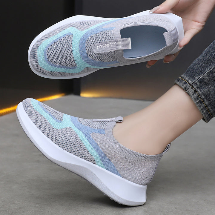 Damen nan nahtloser Strick-Sockensneaker mit elastischem Einstieg, atmungsaktiver Mesh-Struktur und leichter EVA-Dämpfung Drune