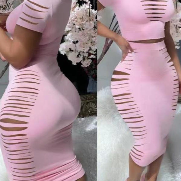Damen Figurbetontes Kleid mit transparenten Cut-Out-Details Drune