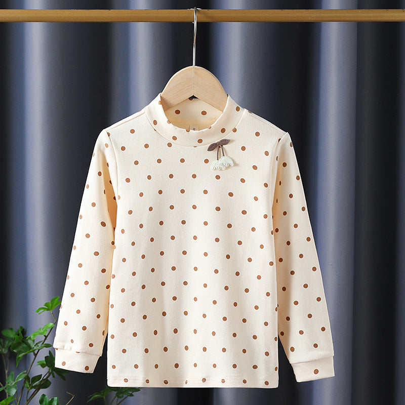 Mädchen Langarmshirt mit niedlichen Punkten und charmantem Applikationsdetail Drune