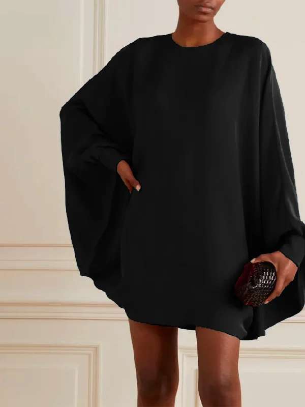 Damen Oversized Kleid mit schwingendem Saum und weit geschnittenen Ärmeln Drune