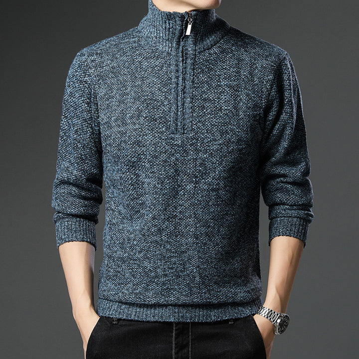 Herren modischer Pullover mit halb hochschließendem Reißverschluss und strukturiertem Design Drune