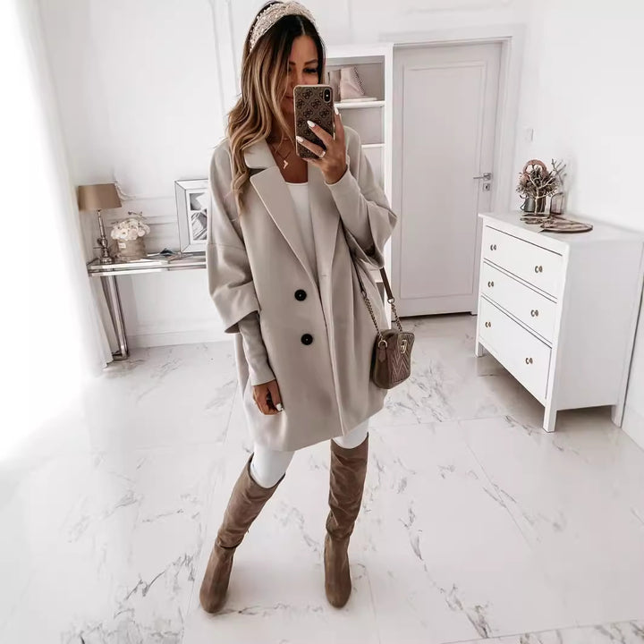 Damen Oversize Wollmantel Drune