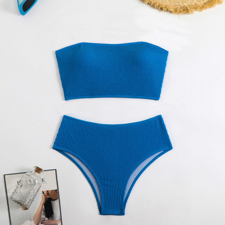 Damen Crop-Bikini-Set mit strukturierter Textur Drune