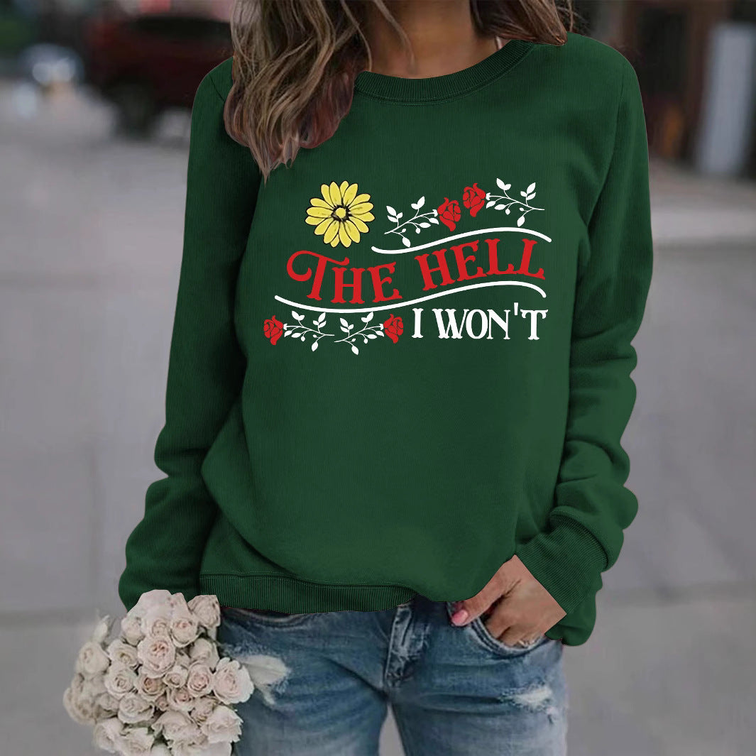 Damen Sweatshirt mit verspieltem Motiv und bequemer Passform Drune
