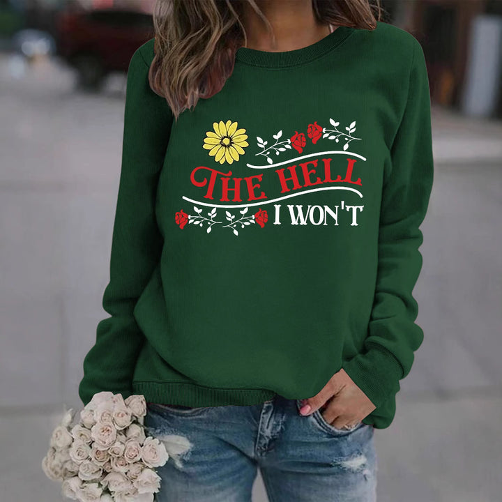 Damen Sweatshirt mit verspieltem Motiv und bequemer Passform Drune