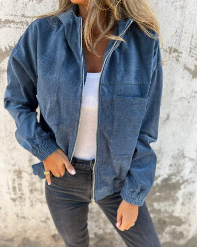 Drune | Minimalistische Cordhosen Hoodie Jacke