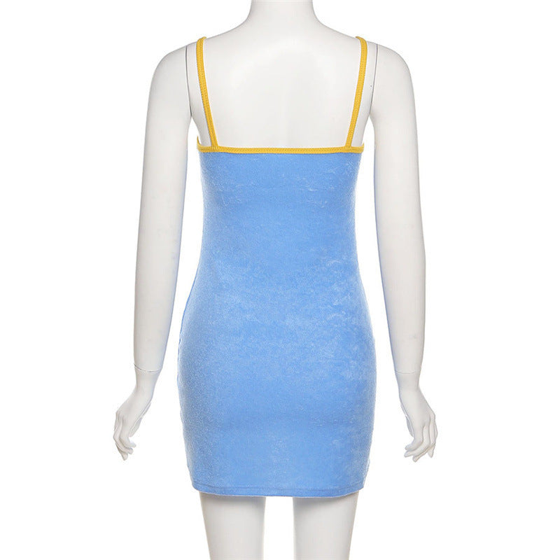 Damen Freizeitkleid mit feinem Frottee-Material und verstellbaren Trägern Drune