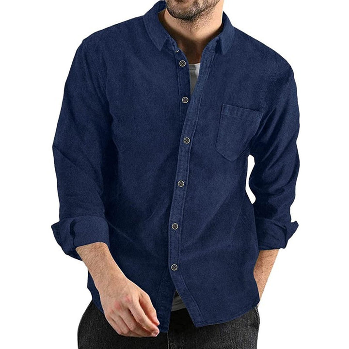 Herren Cordhemd mit button-down Kragen und Brusttasche Drune
