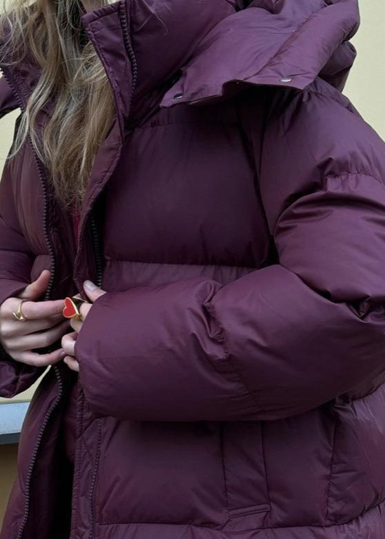 Drune | Burgundy Puffer Jacket - Luxe Winter Komfort