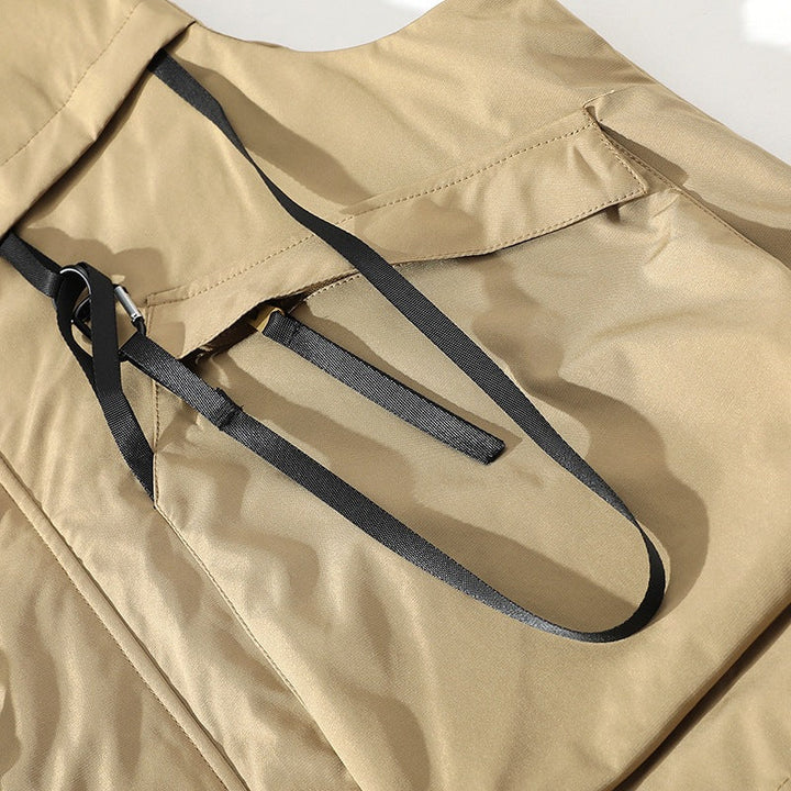 Herren funktionale Outdoor-Weste mit verstellbarem Kapuzendesign und vielseitigen Taschen Drune