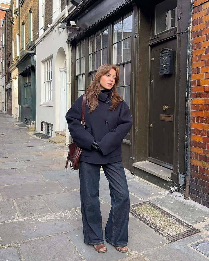 Damen Oversized Wolle-Mantel Drune