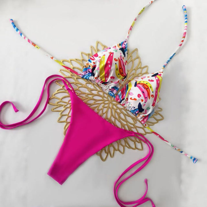 Damen Triangel-Bikini mit floralem Detail Drune