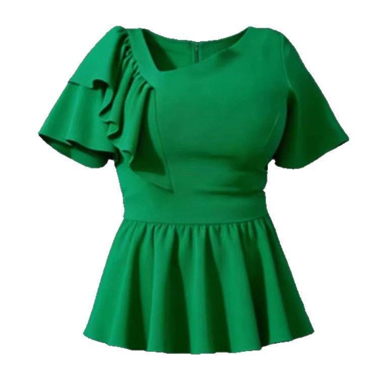 Damen Elegant geschnittene Bluse mit voluminösen Rüschendetails Drune