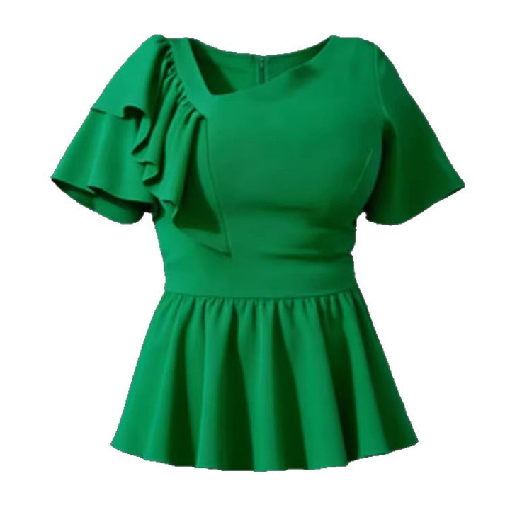 Damen Elegant geschnittene Bluse mit voluminösen Rüschendetails Drune