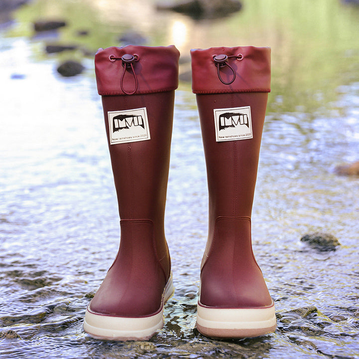 Damen robuste Gummistiefel mit verstellbarem Schaft und rutschfester Sohle Drune
