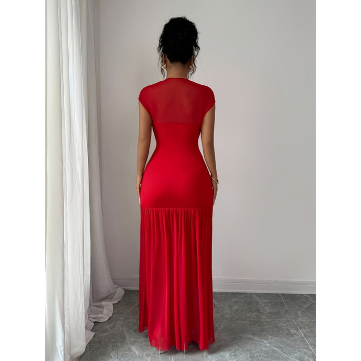 Damen Elegantes Maxikleid mit figurbetontem Schnitt und fließendem Rock Drune