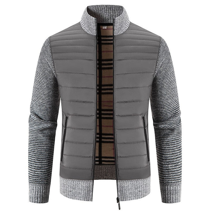 Herren Steppjacke mit modernem Strickärmeln und hohem Kragen Drune