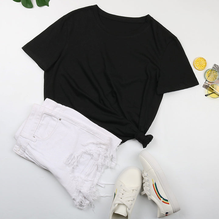 Damen Basic T-Shirt mit lässigem Schnitt und hochwertiger Baumwollqualität Drune