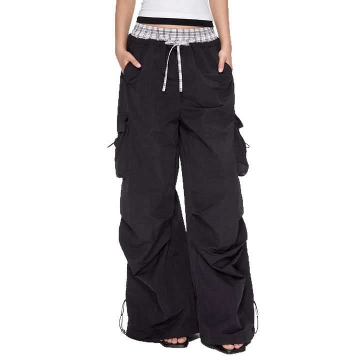 Damen Cargo-Hose mit breitem Bein und verstellbarem Bund Drune