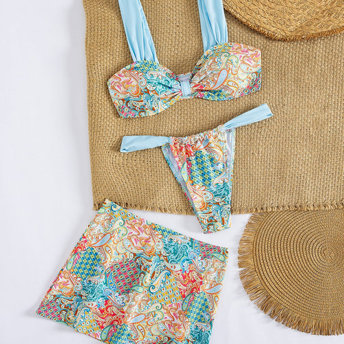 Damen Bikini-Set mit trendiger Raffungen und stilvollem Muster Drune