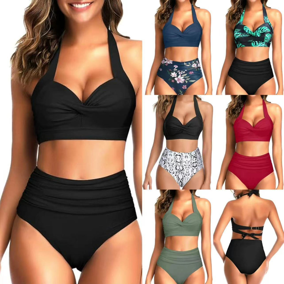 Damen Hochgeschnittener Bikini mit raffiniertem Oberteil Drune