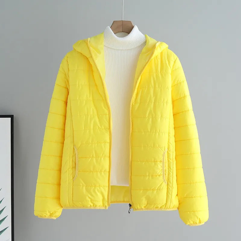 Damen gesteppte Übergangsjacke mit praktischen Taschen und Kapuze Drune