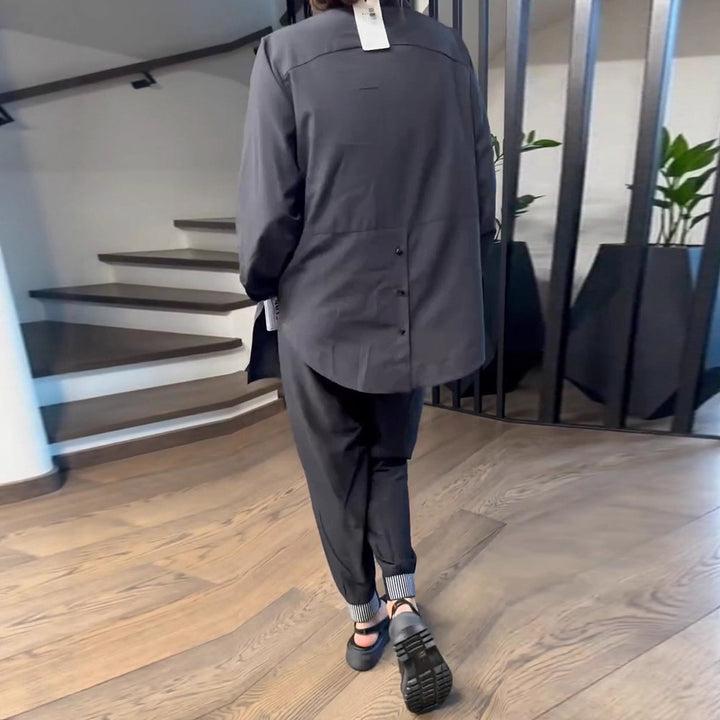 Damen Lässiger Zweiteiliger Anzug mit modischer Bluse und Hose Drune