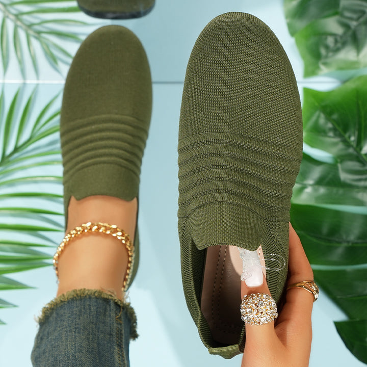 Herren nan atmungsaktiver Strick-Slip-On Sneaker mit elastischem Einstieg und gepolstertem Komfortfußbett Drune