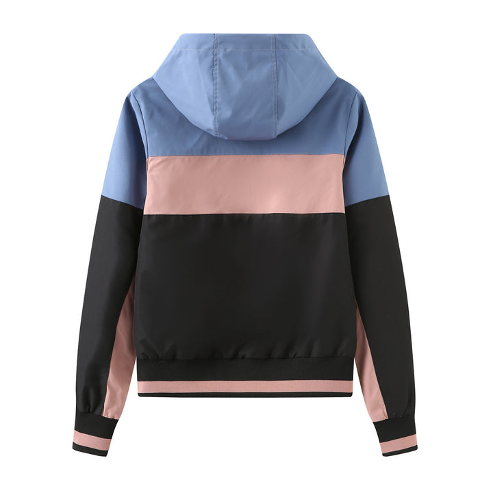 Damen modische Windjacke mit kontrastierenden Farbakzenten Drune