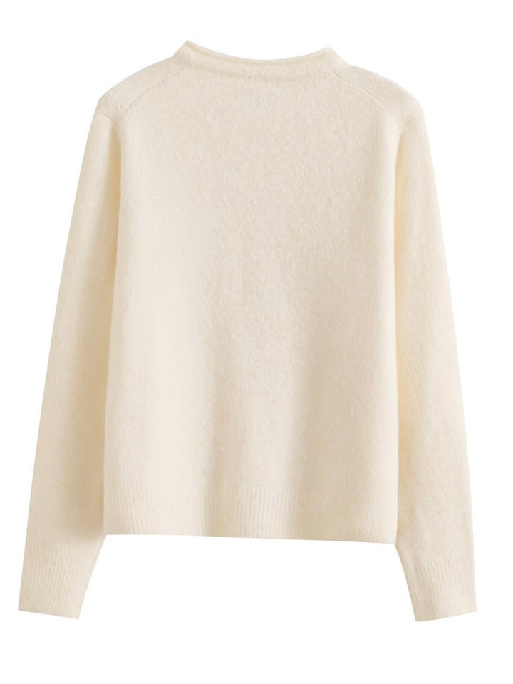 Damen kuschelige Strickjacke mit Knopfdetails Drune