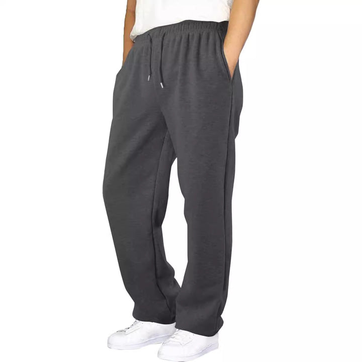 Herren nan Relaxed-Fit Sweatpants mit geradem Bein Fleece-Innenfutter und elastischem Kordelbund Drune