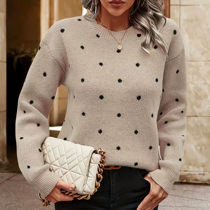 Damen Pullover mit strukturiertem Punktdesign Drune