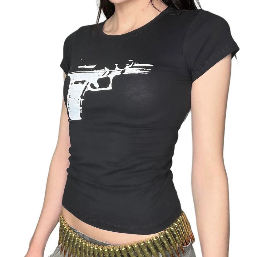 Damen Print-T-Shirt mit grafischem Design Drune