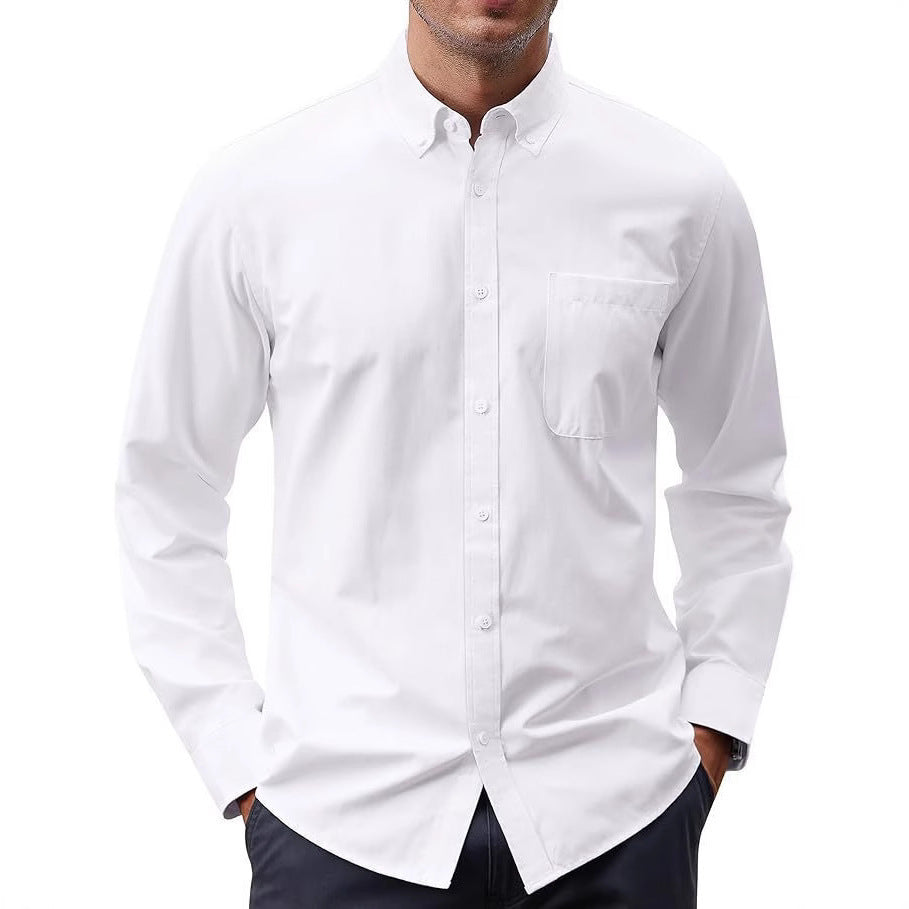Herren nan Slim-Fit Oxford-Hemd mit Button-Down-Kragen, Brusttasche und elastischer Baumwollmischung Drune