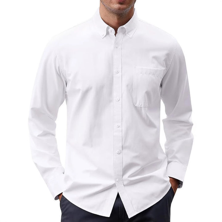 Herren nan Slim-Fit Oxford-Hemd mit Button-Down-Kragen, Brusttasche und elastischer Baumwollmischung Drune