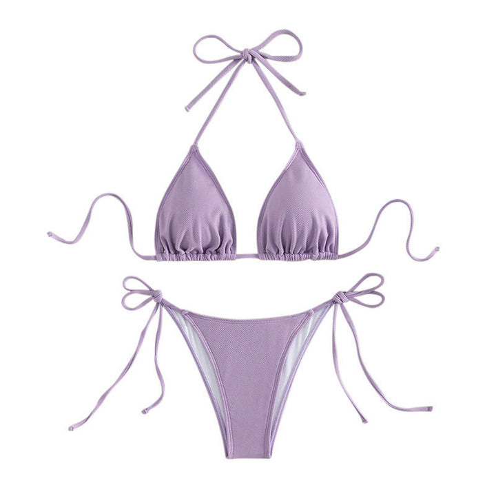 Damen Triangel-Bikini mit verstellbaren Bindebändern und hohem Beinausschnitt Drune