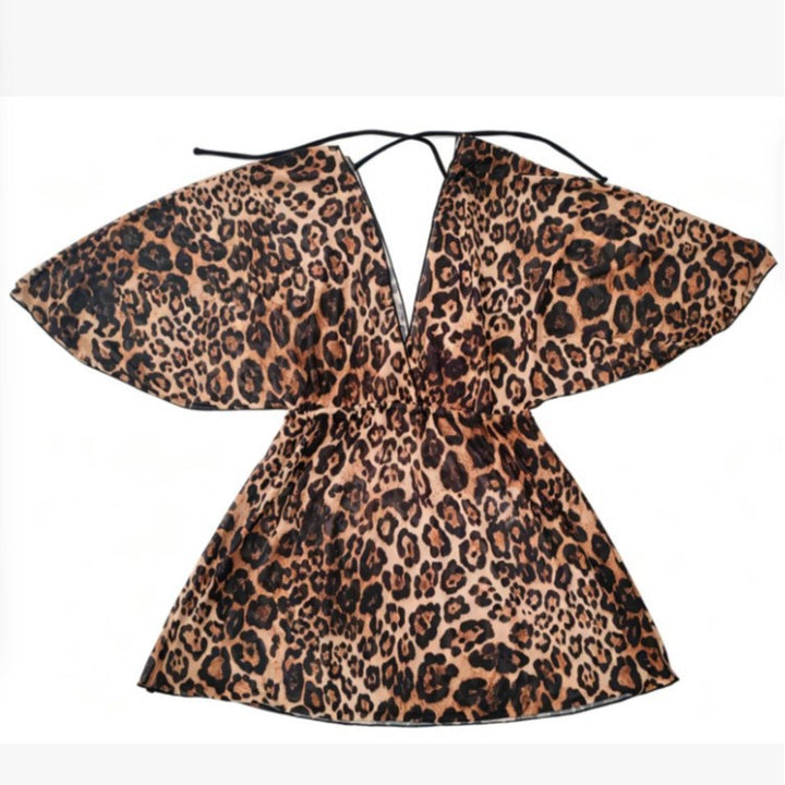 Damen Strandkleid mit leopardenmuster Drune