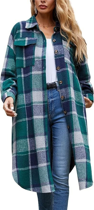 Damen Long-Blusenjacke im karrieren Design Drune