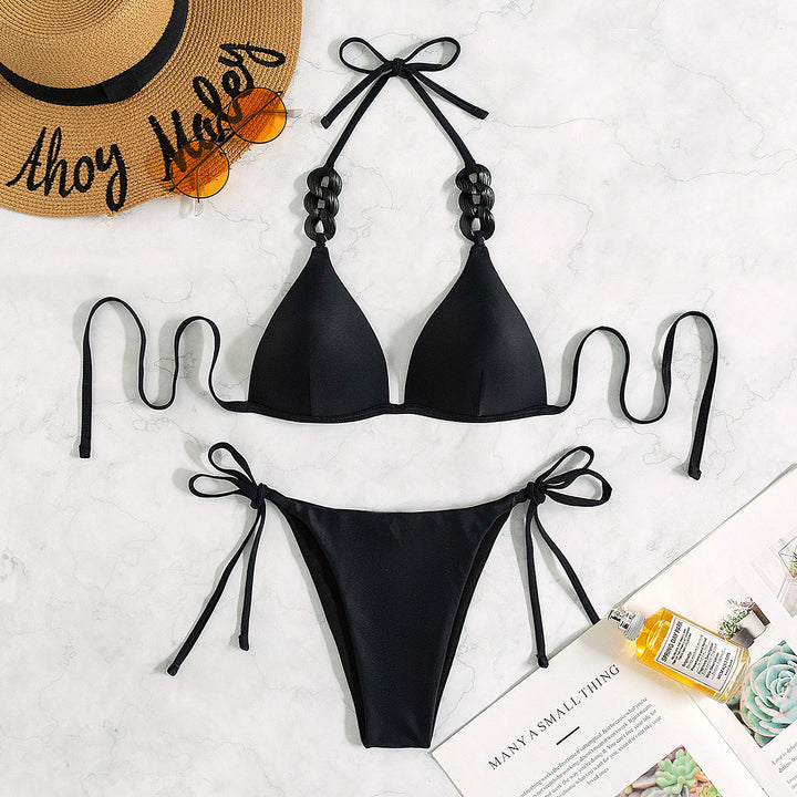 Damen Triangel-Bikini mit dekorativem Tribal-Band Drune