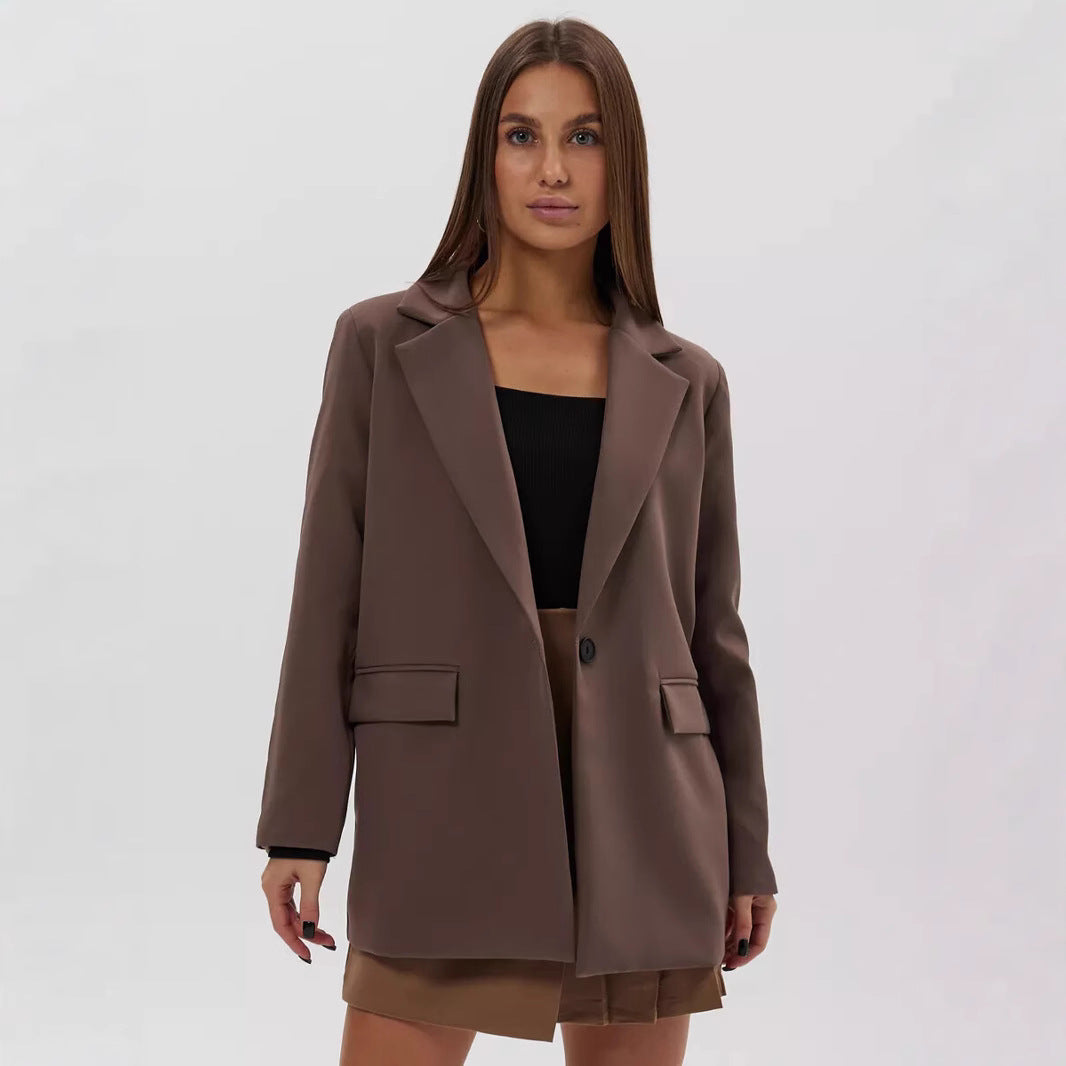 Damen eleganter, lässiger Blazer mit angesagtem Oversized-Schnitt Drune