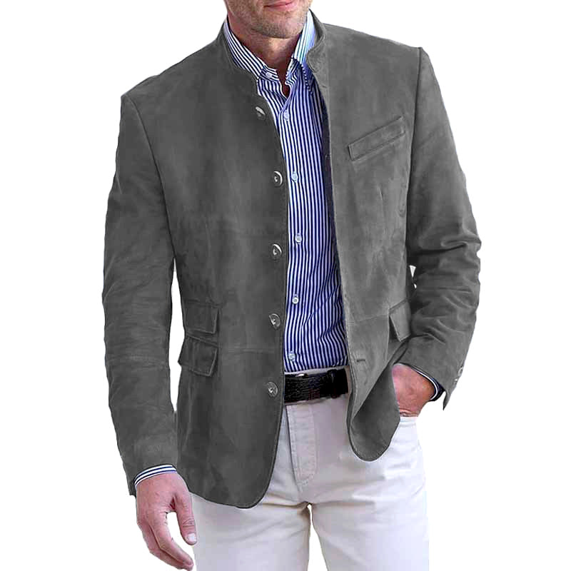 Herren elegante Wildlederjacke mit modernen Akzenten Drune