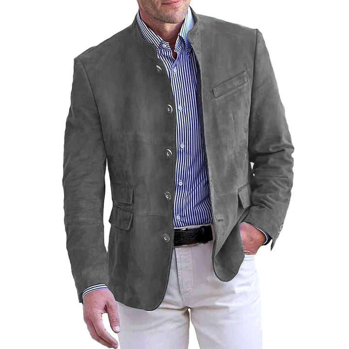 Herren elegante Wildlederjacke mit modernen Akzenten Drune