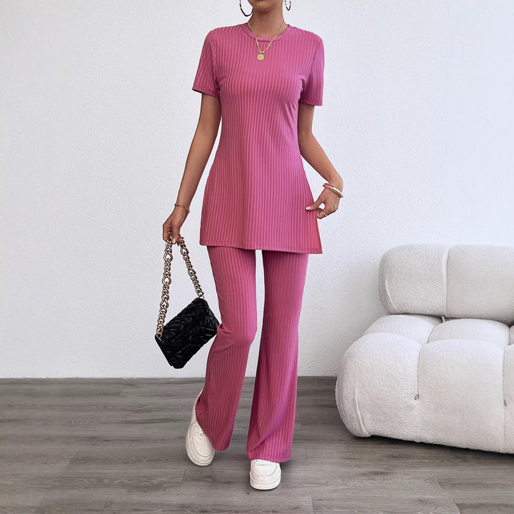 Damen lässiges Zweiteiliges Set im modernen Rippenlook mit hohem Tragekomfort Drune