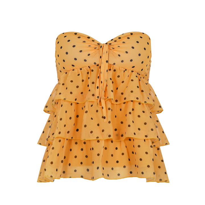 Damen Bandeau-Oberteil mit voluminösem Rüschenschnitt Drune