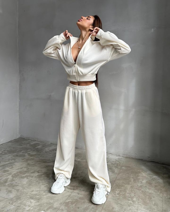 Damen Entspanntes Loungewear-Set mit Kapuze und weitem Schnitt Drune