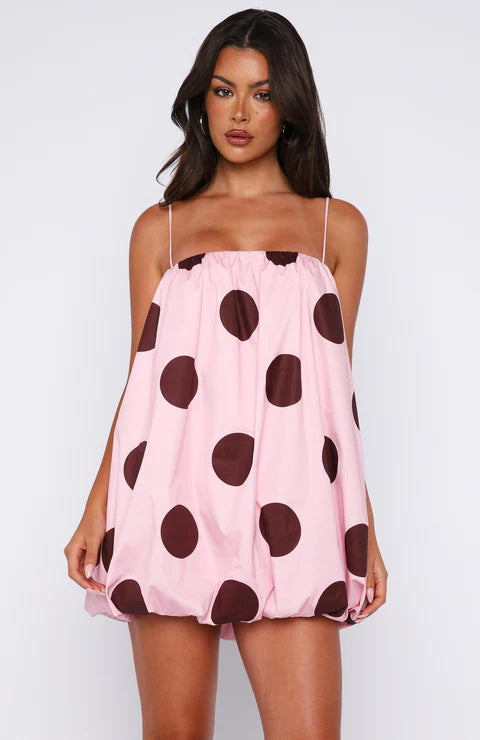 Damen Luftiges Sommerkleid mit Punkten Drune