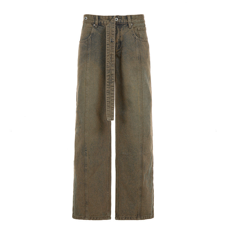 Damen Weite Jeans mit hochelastischem Bund und praktischen Gürtelschlaufen Drune