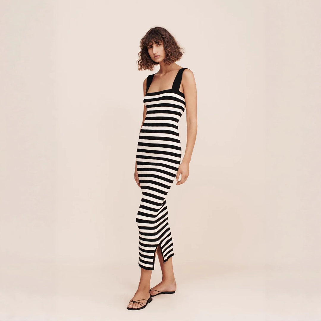 Damen Maxikleid mit gestreiftem Design Drune